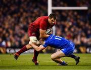 6 October 2018; CJ Stander of Munster is tackled by Rory O'Loughlin of Leinster during the Guinness PRO14 Round 6 match between Leinster and Munster at the Aviva Stadium in Dublin. Photo by Seb Daly/Sportsfile