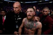 6 October 2018; Conor McGregor leaves the arena following his defeat to Khabib Nurmagomedov in their UFC lightweight championship fight during UFC 229 at T-Mobile Arena in Las Vegas, Nevada, USA. Photo by Stephen McCarthy/Sportsfile