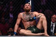 6 October 2018; Conor McGregor following defeat to Khabib Nurmagomedov in their UFC lightweight championship fight during UFC 229 at T-Mobile Arena in Las Vegas, Nevada, USA. Photo by Stephen McCarthy/Sportsfile