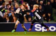 6 October 2018; Action during the Bank of Ireland Half-Time Minis between DLSP FC and Cill Dara RFC at the Guinness PRO14 Round 6 match between Leinster and Munster at the Aviva Stadium in Dublin. Photo by Ramsey Cardy/Sportsfile