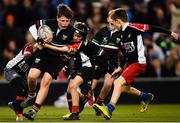 6 October 2018; Action during the Bank of Ireland Half-Time Minis between DLSP FC and Cill Dara RFC at the Guinness PRO14 Round 6 match between Leinster and Munster at the Aviva Stadium in Dublin. Photo by Ramsey Cardy/Sportsfile