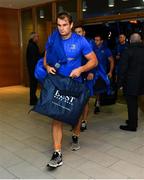 6 October 2018; Rhys Ruddock of Leinster arrives ahead of the Guinness PRO14 Round 6 match between Leinster and Munster at the Aviva Stadium in Dublin. Photo by Ramsey Cardy/Sportsfile