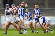7 October 2018; Niall McMorrow of Ballyboden St Enda's in action against Rian McBride of St Vincent's during the Dublin County Senior Club Hurling Championship semi-final match between St Vincent's and Ballyboden St Enda's at Parnell Park in Dublin. Photo by Daire Brennan/Sportsfile