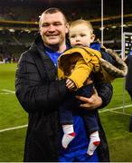 6 October 2018; Jack McGrath of Leinster with his nephew Donnacha following the Guinness PRO14 Round 6 match between Leinster and Munster at the Aviva Stadium in Dublin. Photo by Ramsey Cardy/Sportsfile