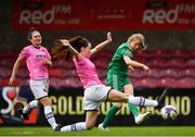 7 October 2018; Katie McCarthy of Cork City FC in action against Lauren Dwyer of Wexford Youths WFC during the Continental Tyres Women's National League Development Shield Final match between Cork City FC and Wexford Youths WFC at Turner's Cross in Cork. Photo by Seb Daly/Sportsfile