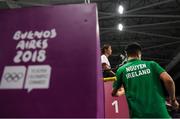7 October 2018; Nhat Nguyen of Team Ireland, from Clarehall, Dublin, ahead of his match against Kettiya Keoxay of Laos during the Men's Singles Badminton, first round, event in the Tecnopolis Park, Buenos Aires, on Day 1 of the Youth Olympic Games in Buenos Aires, Argentina. Photo by Eóin Noonan/Sportsfile