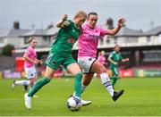 7 October 2018; Katie McCarthy of Cork City FC in action against Orlaith Conlon of Wexford Youths WFC during the Continental Tyres Women's National League Development Shield Final match between Cork City FC and Wexford Youths WFC at Turner's Cross in Cork. Photo by Seb Daly/Sportsfile