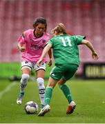 7 October 2018; McKenna Davidson of Wexford Youths WFC in action against Éabha O’Mahony of Cork City FC during the Continental Tyres Women's National League Development Shield Final match between Cork City FC and Wexford Youths WFC at Turner's Cross in Cork. Photo by Seb Daly/Sportsfile