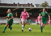 7 October 2018; Edel Kennedy of Wexford Youths WFC in action against Savannah McCarthy, left, and Ciara McNamara of Cork City FC during the Continental Tyres Women's National League Development Shield Final match between Cork City FC and Wexford Youths WFC at Turner's Cross in Cork. Photo by Seb Daly/Sportsfile