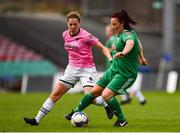 7 October 2018; Maggie Duncliffe of Cork City FC in action against Edel Kennedy of Wexford Youths WFC during the Continental Tyres Women's National League Development Shield Final match between Cork City FC and Wexford Youths WFC at Turner's Cross in Cork. Photo by Seb Daly/Sportsfile