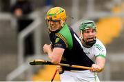 7 October 2018; Cillian Kiely of Kilcormac/Killoughey in action against Trevor Corcorcan of Coolderry during the Offaly County Senior Club Hurling Championship Final match between Coolderry and Kilcormac/Killoughey at Bord Na Móna O'Connor Park in Tullamore, Co Offaly. Photo by Piaras Ó Mídheach/Sportsfile
