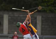 7 October 2018; Ronan Hayes of Kilmacud Crokes in action against Simon Timlin of Cuala during the Dublin County Senior Club Hurling Championship semi-final match between Kilmacud Crokes and Cuala at Parnell Park in Dublin. Photo by Daire Brennan/Sportsfile