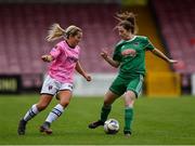 7 October 2018; Katrina Parrock of Wexford Youths WFC in action against Hannah O’Donoghue of Cork City FC during the Continental Tyres Women's National League Development Shield Final match between Cork City FC and Wexford Youths WFC at Turner's Cross in Cork. Photo by Seb Daly/Sportsfile