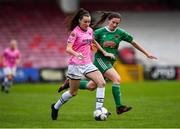 7 October 2018; Lauren Dwyer of Wexford Youths WFC in action against Hannah O’Donoghue of Cork City FC during the Continental Tyres Women's National League Development Shield Final match between Cork City FC and Wexford Youths WFC at Turner's Cross in Cork. Photo by Seb Daly/Sportsfile