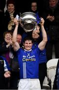 7 October 2018; Scotstown captain Darren Hughes lifts the Mick Duffy Cup following the Monaghan County Senior Club Football Championship Final match between Scotstown and Ballybay Pearse Brothers at St Tiernach's Park in Clones, Co Monaghan. Photo by Philip Fitzpatrick/Sportsfile