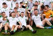 7 October 2018; Coolderry captain Kevin Connolly, centre, and his team mates celebrate with the Seán Robbins Cup after the Offaly County Senior Club Hurling Championship Final match between Coolderry and Kilcormac/Killoughey at Bord Na Móna O'Connor Park in Tullamore, Co Offaly. Photo by Piaras Ó Mídheach/Sportsfile