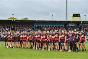 7 October 2018; Ballygunner players during the national anthem before the Waterford County Senior Club Hurling Championship Final match between Abbeyside and Ballygunner at Fraher Field in Dungarvan, Co Waterford. Photo by Matt Browne/Sportsfile