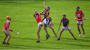 7 October 2018; Caolán Conway of Kilmacud Crokes in action against John Sheanon of Cuala during the Dublin County Senior Club Hurling Championship semi-final match between Kilmacud Crokes and Cuala at Parnell Park in Dublin. Photo by Daire Brennan/Sportsfile