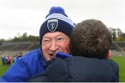 7 October 2018; Former Ard Stiúrthóir of the GAA Páraic Duffy, left, and Scotstown manager Kieran Donnelly celebrate following the Monaghan County Senior Club Football Championship Final match between Scotstown and Ballybay Pearse Brothers at St Tiernach's Park in Clones, Co Monaghan. Photo by Philip Fitzpatrick/Sportsfile