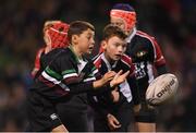 6 October 2018; Action during the Bank of Ireland Half-Time Minis between DLSP FC and Cill Dara RFC at the Guinness PRO14 Round 6 match between Leinster and Munster at the Aviva Stadium in Dublin. Photo by Harry Murphy/Sportsfile