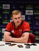 8 October 2018; Keith Earls during a Munster Rugby press conference at the University of Limerick in Limerick. Photo by Diarmuid Greene/Sportsfile