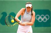 8 October 2018; Georgia Drummy of Team Ireland, from Donnybrook, Dublin in action against Valentina Ivanov of New Zeland during the women's singles, first round, event at Green Park, Buenos Aires, on Day 2 of the Youth Olympic Games in Buenos Aires, Argentina. Photo by Eóin Noonan/Sportsfile