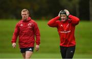 8 October 2018; Keith Earls and Chris Cloete arrive for Munster Rugby squad training at the University of Limerick in Limerick. Photo by Diarmuid Greene/Sportsfile