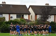 8 October 2018; The Leinster squad huddle during squad training at UCD in Dublin. Photo by Ramsey Cardy/Sportsfile
