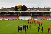 8 October 2018; Cork City and Bohemians players inspect the pitch prior to the Irish Daily Mail FAI Cup Semi-Final Replay match between Cork City and Bohemians at Turner’s Cross in Cork. Photo by Seb Daly/Sportsfile