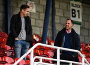 8 October 2018; Former Republic of Ireland and Cork City player Kevin Doyle, left, speaks with Longford Town manager Neale Fenn prior to the Irish Daily Mail FAI Cup Semi-Final Replay match between Cork City and Bohemians at Turner’s Cross in Cork. Photo by Harry Murphy/Sportsfile