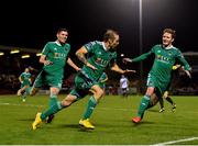 8 October 2018; Karl Sheppard of Cork City, centre, celebrates after scoring his side's second goal during the Irish Daily Mail FAI Cup Semi-Final Replay match between Cork City and Bohemians at Turner’s Cross in Cork. Photo by Seb Daly/Sportsfile