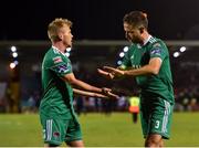 8 October 2018; Conor McCormack, left, and Alan Bennett of Cork City following their side's victory during the Irish Daily Mail FAI Cup Semi-Final Replay match between Cork City and Bohemians at Turner’s Cross in Cork. Photo by Seb Daly/Sportsfile