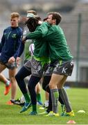 9 October 2018; Jack Carty, right, and Niyi Adeolokun during Connacht Rugby squad training at The Sportsground in Galway. Photo by Sam Barnes/Sportsfile