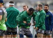 9 October 2018; Jack Carty, left, and Niyi Adeolokun during Connacht Rugby squad training at The Sportsground in Galway. Photo by Sam Barnes/Sportsfile
