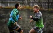 9 October 2018; Quinn Roux, left, and Finlay Bealham during Connacht Rugby squad training at The Sportsground in Galway. Photo by Sam Barnes/Sportsfile