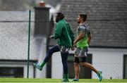 9 October 2018; Niyi Adeolokun, left, and Jarrad Butler during Connacht Rugby squad training at The Sportsground in Galway. Photo by Sam Barnes/Sportsfile