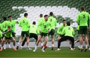 9 October 2018; Seán Maguire, centre, during a Republic of Ireland training session at the Aviva Stadium in Dublin. Photo by Stephen McCarthy/Sportsfile