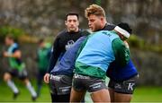 9 October 2018; Finlay Bealham, behind, and Bundee Aki, during Connacht Rugby squad training at The Sportsground in Galway. Photo by Sam Barnes/Sportsfile