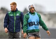 9 October 2018; Bundee Aki, right, and Darragh Leader during Connacht Rugby squad training at The Sportsground in Galway. Photo by Sam Barnes/Sportsfile