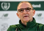 9 October 2018; Republic of Ireland manager Martin O'Neill during a Republic of Ireland press conference at the Aviva Stadium in Dublin. Photo by Seb Daly/Sportsfile