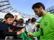 9 October 2018; Harry Arter with supporters following a Republic of Ireland training session at the Aviva Stadium in Dublin. Photo by Stephen McCarthy/Sportsfile