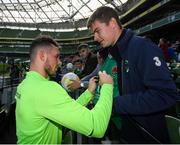 9 October 2018; Alan Browne signs a Cork City jersey following a Republic of Ireland training session at the Aviva Stadium in Dublin. Photo by Stephen McCarthy/Sportsfile