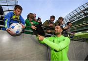 9 October 2018; Shane Duffy with supporters following a Republic of Ireland training session at the Aviva Stadium in Dublin. Photo by Stephen McCarthy/Sportsfile