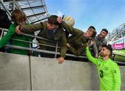9 October 2018; Sean Maguire with supporters following a Republic of Ireland training session at the Aviva Stadium in Dublin. Photo by Stephen McCarthy/Sportsfile