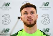 9 October 2018; Scott Hogan during a Republic of Ireland press conference at the Aviva Stadium in Dublin. Photo by Seb Daly/Sportsfile