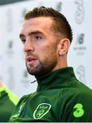 9 October 2018; Shane Duffy during a Republic of Ireland press conference at the Aviva Stadium in Dublin. Photo by Seb Daly/Sportsfile