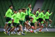 9 October 2018; Jeff Hendrick, centre, during a Republic of Ireland training session at the Aviva Stadium in Dublin. Photo by Stephen McCarthy/Sportsfile