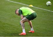 9 October 2018; James McClean reacts during a Republic of Ireland training session at the Aviva Stadium in Dublin. Photo by Stephen McCarthy/Sportsfile