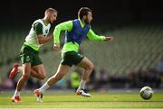9 October 2018; Harry Arter, right, and Conor Hourihane during a Republic of Ireland training session at the Aviva Stadium in Dublin. Photo by Stephen McCarthy/Sportsfile