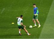 9 October 2018; Enda Stevens, right, during a Republic of Ireland training session at the Aviva Stadium in Dublin. Photo by Seb Daly/Sportsfile